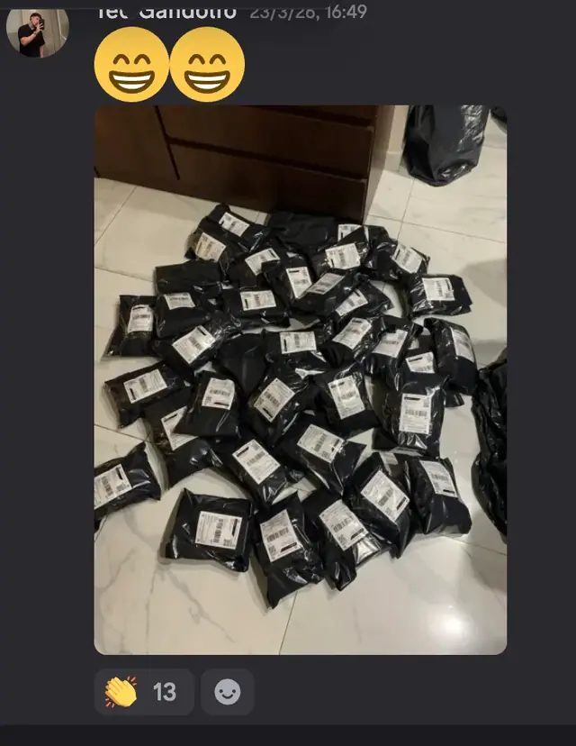 Foto del Discord: Teo Gandolfo · pedidos listos para despachar