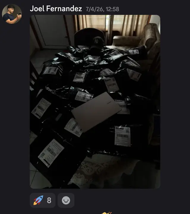Foto del Discord: Joel Fernández · pedidos del día