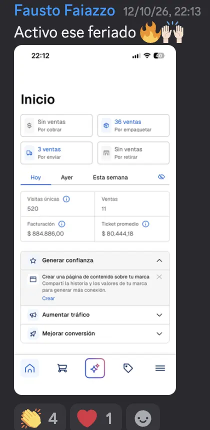 Captura de Discord: Fausto Faiazzo · Activo ese feriado