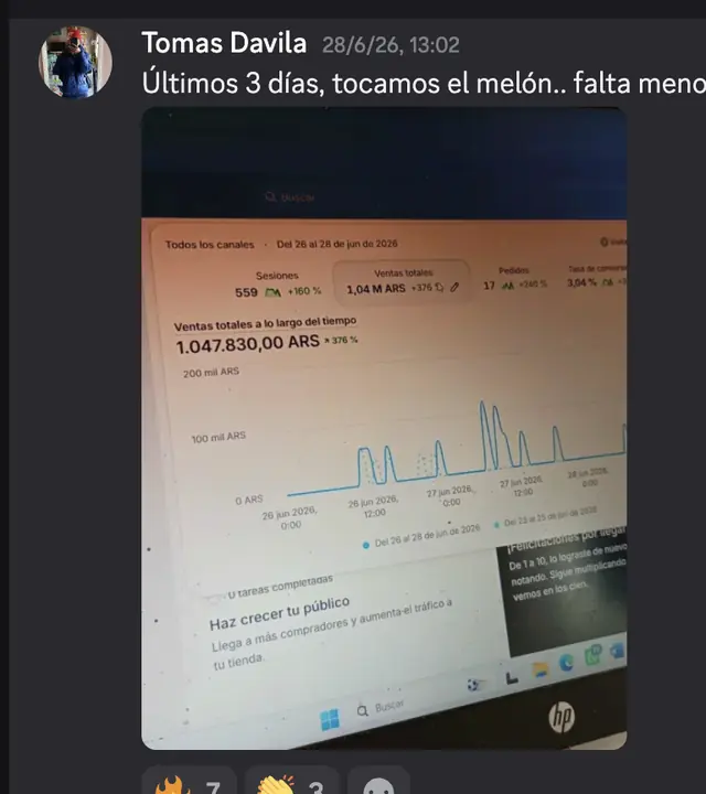 Captura de Discord: Tomás Dávila · Últimos 3 días