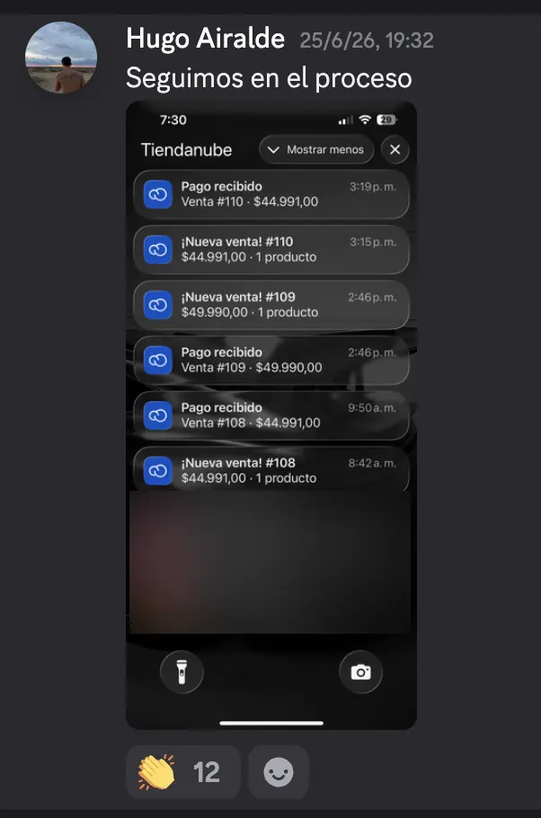 Captura de Discord: Hugo Airalde · Seguimos en el proceso