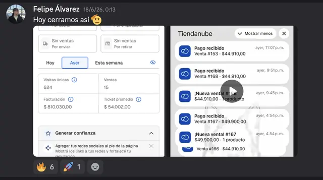 Captura de Discord: Felipe Álvarez · Hoy cerramos así